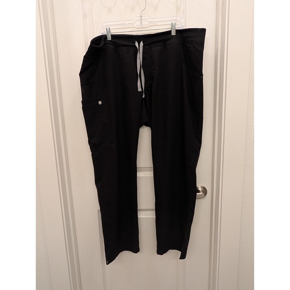 FIGS Kade Technical Collection Scrub Pants Womens XXL Black Cargo Uniform